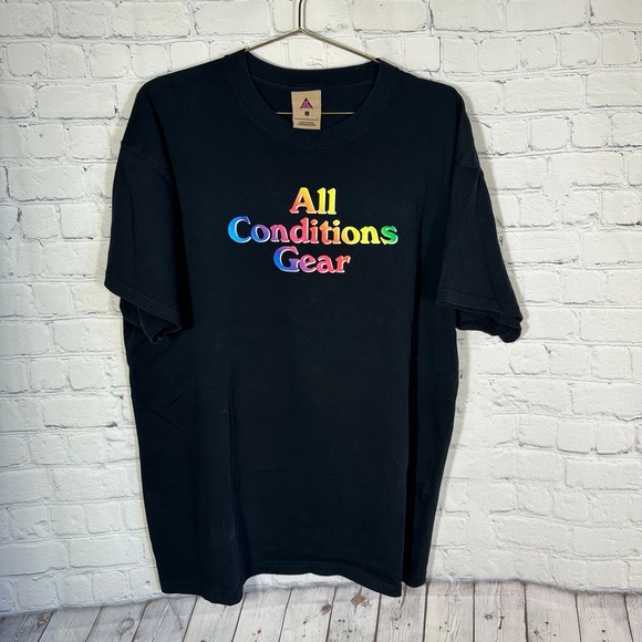 Nike ACG Other - Nike ACG All Conditions Gear Rainbow Logo Black T-Shirt Mens Large CV7547-010